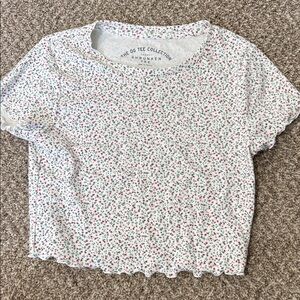 Floral Print Cropped Tee